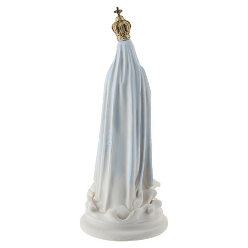 Our Lady of Fatima statue on cloud with doves in resin, 10 cm 4