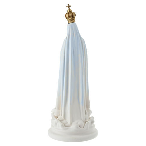 Virgen de Fátima con palomas sobre base en forma de nube de resina 20 cm 4