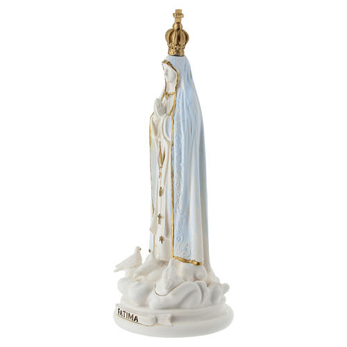 Imagem Nossa Senhora de Fátima com pombas em base nuvem resina 20 cm 2