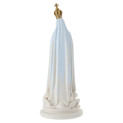 Statue Notre-Dame de Fatima en résine avec couronne dorée et colombes 30 cm 4