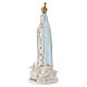 Scultura Madonna di Fatima in resina con corona dorata e colombe 30 cm s3