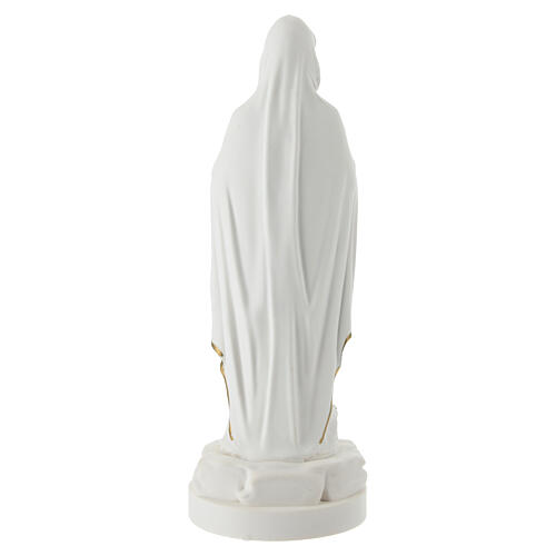 Estátua Nossa Senhora de Lourdes em resina com terço dourado 20 cm 3