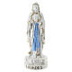 Statue Notre-Dame de Lourdes résine blanche détails dorés et bandeau bleu 10 cm s1