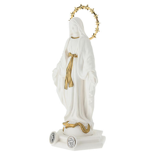 Gottesmutter von der Wunderbaren Medaille mit goldfarbener Aureole, Figur aus Resin – 20 cm 2