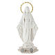Virgen Milagrosa de resina blanca con aureola de estrellas 20 cm s1