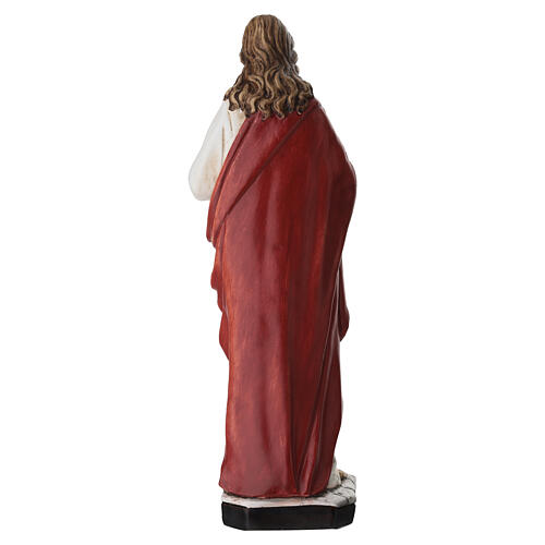 Sagrado Corazón de Jesús estatua resina yeso roja 40 cm 8