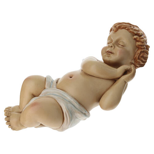 Sleeping Baby Jesus in PVC wood-effect, 42x18x10 cm 5