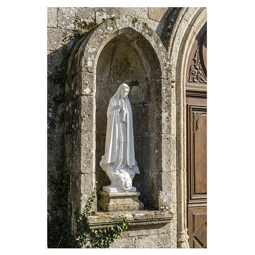 Figura Matki Boskiej Fatimskiej z białego marmuru, 60 cm 6