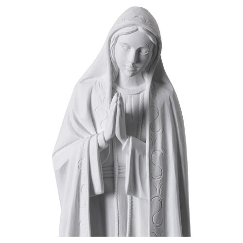 Our Lady of Fatima statue in white reconstituted Carrara marble, 60 cm 3