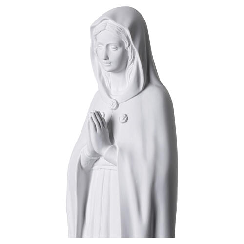 Virgen de la Rosa polvo de mármol de Carrara natural blanco 70 cm 5