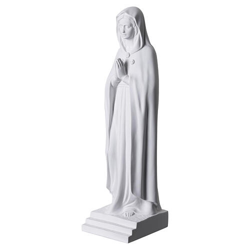 Notre-Dame de la Rose en poudre de marbre de Carrara blanc naturel 70 cm 6