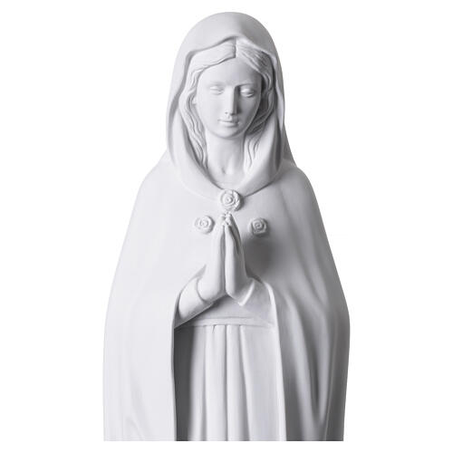 Madonna della rosa polvere marmo di Carrara naturale bianco 70 cm 3