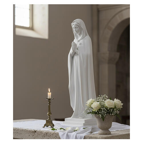Madonna della rosa polvere marmo di Carrara naturale bianco 70 cm 4