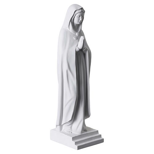 Madonna della rosa polvere marmo di Carrara naturale bianco 70 cm 7