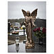 Estatua Ángel con flores 110 cm polvo de mármol de Carrara bronceada s2