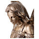 Estatua Ángel con flores 110 cm polvo de mármol de Carrara bronceada s8