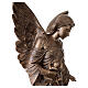 Estatua Ángel con flores 110 cm polvo de mármol de Carrara bronceada s10