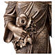 Estatua Ángel con flores 110 cm polvo de mármol de Carrara bronceada s11