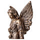 Estatua Ángel con flores 110 cm polvo de mármol de Carrara bronceada s12