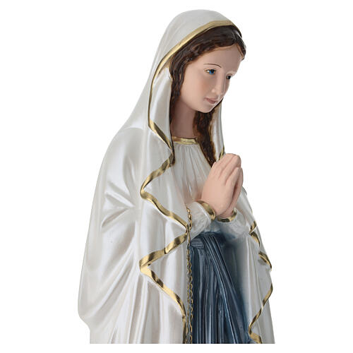 Our Lady of Lourdes statue in pearlized plaster, 60 cm 6