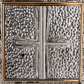 Embossed tabernacle with cross
