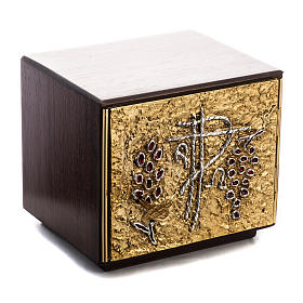 Tabernacle d'autel bois porte en laiton fondu raisins