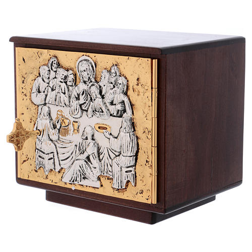 Altar Tabernacle with Last Supper in wood and cast brass 4