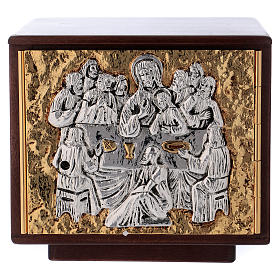 Altar Tabernacle with Last Supper in wood and cast brass