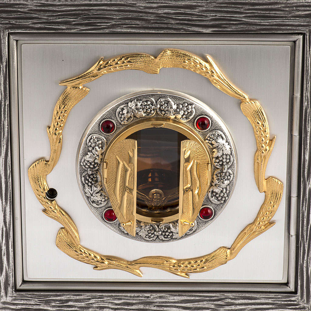 Wall Tabernacle with IHS, brass with bronze details online sales on