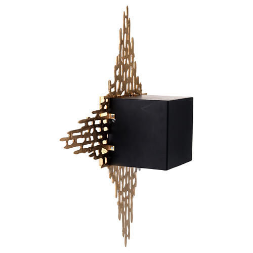 Wall tabernacle gold-plated brass, loaves & cross 9