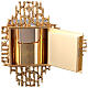 Wall tabernacle gold-plated brass, loaves & cross s7