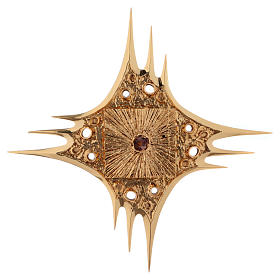 Wall tabernacle gold-plated brass with holes, 80x80cm