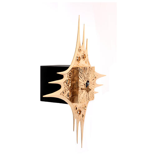 Wall tabernacle gold-plated brass with holes, 80x80cm 10
