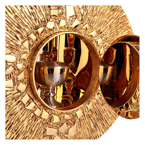 Sacrário de pendurar latão moldado ouro símbolo Chi-Rho 6