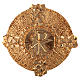 Sacrário de pendurar latão moldado ouro símbolo Chi-Rho s1