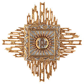 Wall tabernacle bicolor brass, JHS symbol