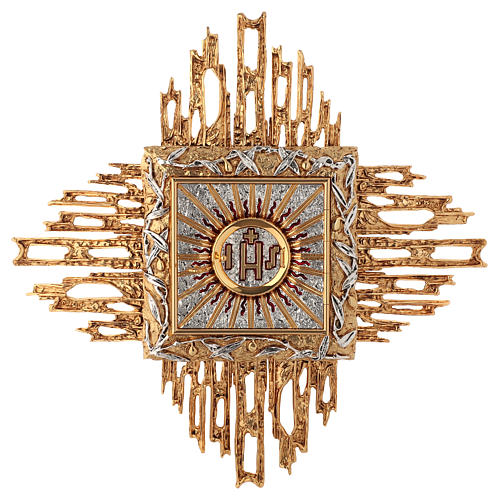 Wall tabernacle bicolor brass, JHS symbol 1