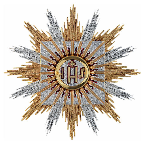 Wall tabernacle bicolor brass, JHS & rays 1