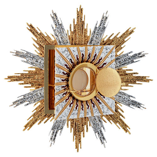 Wall tabernacle bicolor brass, JHS & rays 2