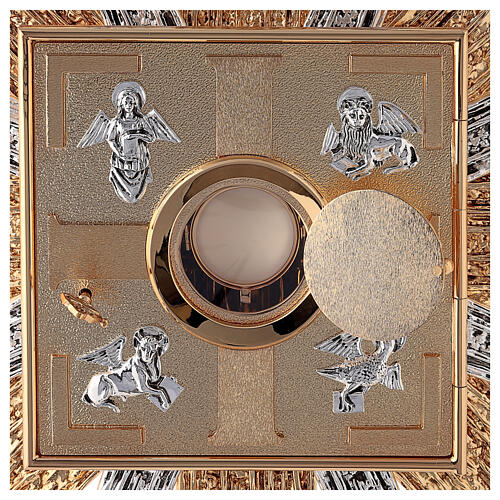 Tabernacle for wall gold/silver-plated brass, Evangelists symbols 7