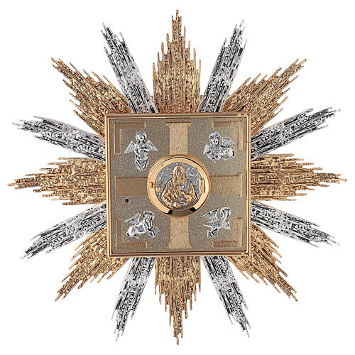 Tabernakulum ścienne mosiądz złoty srebrny symbole Ewangelistów 1