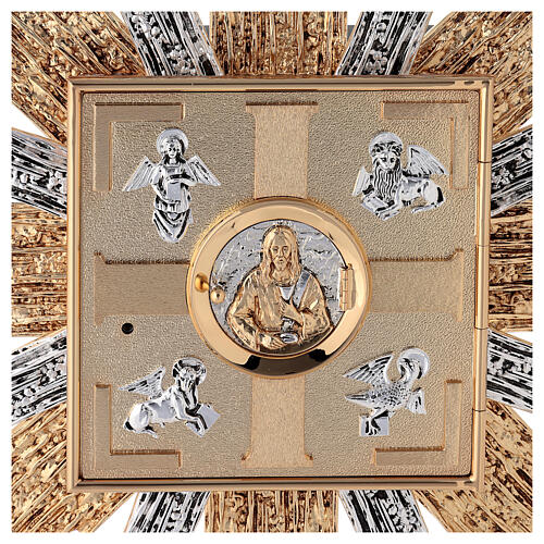 Tabernacle for wall gold/silver-plated brass, Evangelists symbols 2