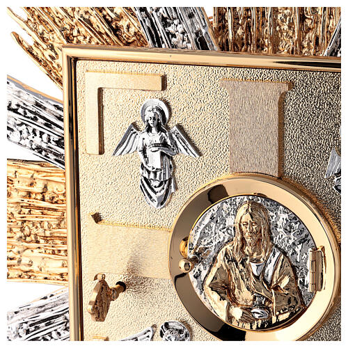 Tabernacle for wall gold/silver-plated brass, Evangelists symbols 15