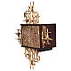 Wandtabernakel, Holz und Messing - versilbert und vergoldet, Weinreben, Christusmonogramm s3