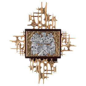 Wall tabernacle in wood & gold and silver-plated brass, Last Supper