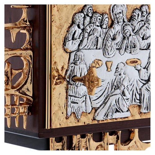 Wall tabernacle in wood & gold and silver-plated brass, Last Supper 5