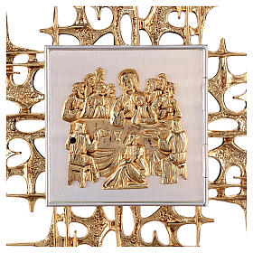 Wall tabernacle in brass with last supper
