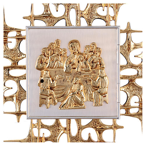 Wall tabernacle in brass with last supper 2