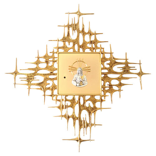 Wall tabernacle in golden brass with image of Jesus 1