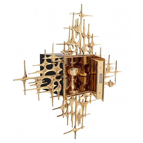 Sacrário de parede latão moldado dourado Jesus 7